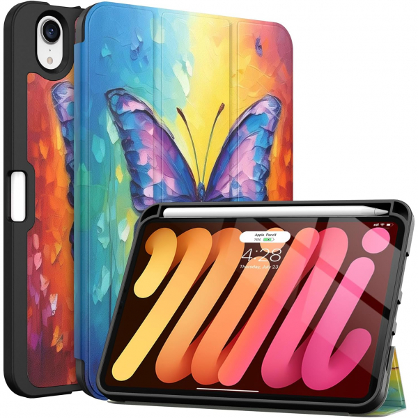 Soke Apple iPad Mini 6/7 Uyumlu Standl Klf -Rainbow