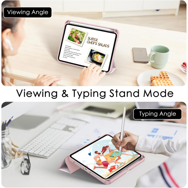 Soke Apple iPad Mini 6/7 Uyumlu Standl Klf -Dreamy Marble 