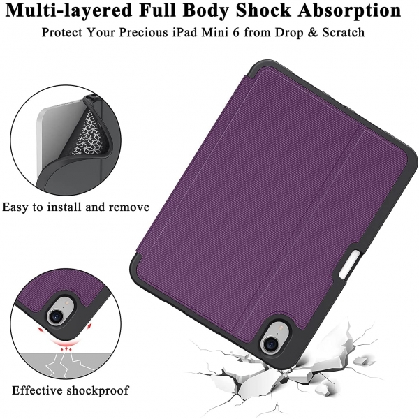 Soke Apple iPad Mini 6 Standl Klf (8.3 in)-Purple