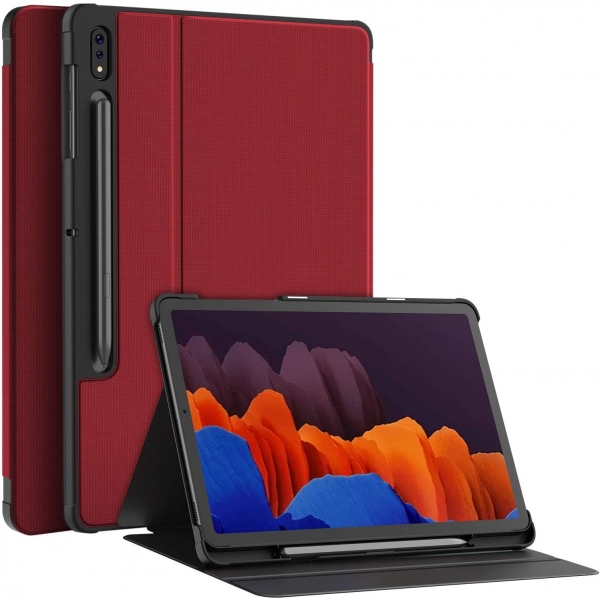 Soke Galaxy Tab S7 Plus Klf (12.4 in)-Red