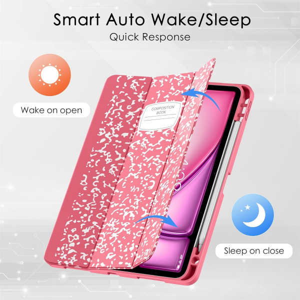 Soke Kalem Blmeli iPad Air Klf (11 in)-Watermelon