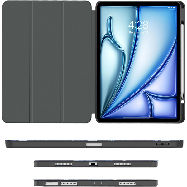 Soke Kalem Blmeli iPad Air M2 Klf (13 in)-Bule Daisy