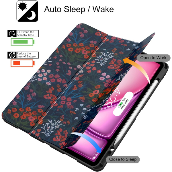 Soke Kalem Blmeli iPad Air M2 Klf (13 in)-Bunch Flowers