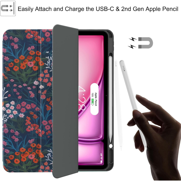 Soke Kalem Blmeli iPad Air M2 Klf (13 in)-Bunch Flowers