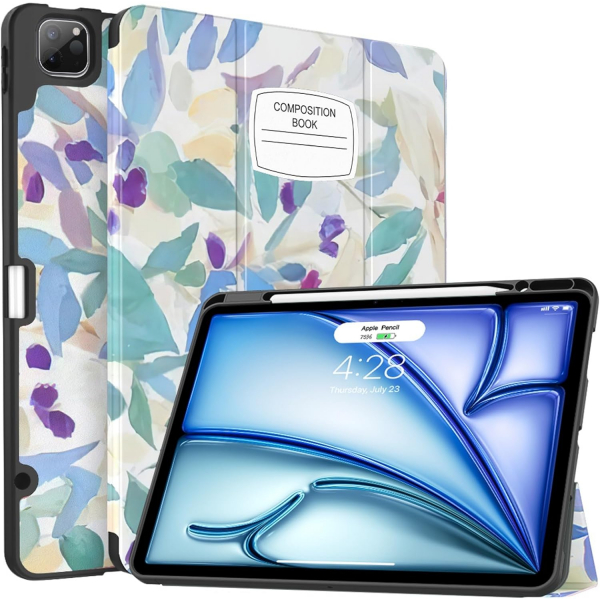 Soke Kalem Blmeli iPad Air M2 Klf (13 in)- Book Lily