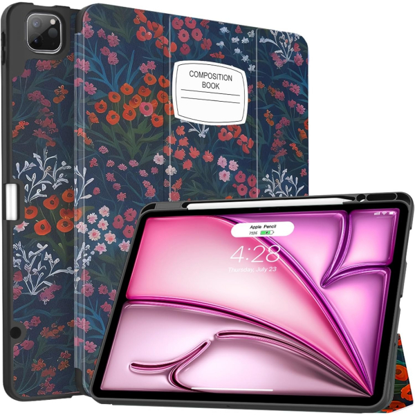 Soke Kalem Blmeli iPad Air M2 Klf (13 in)-BuchFlowers