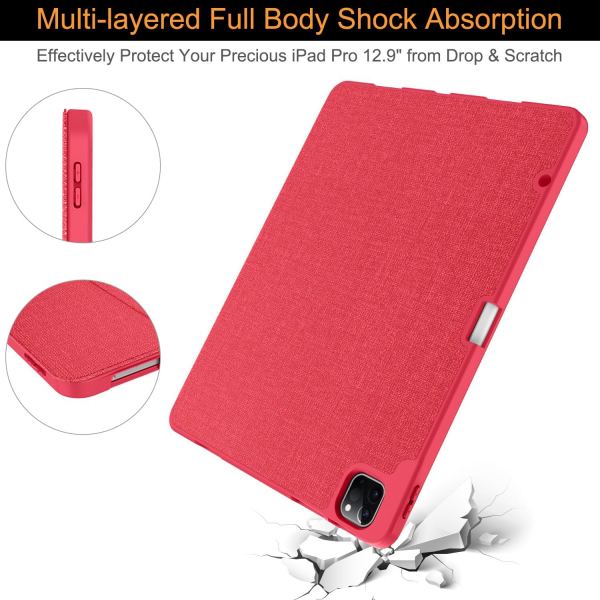 Soke iPad Pro 5/6.Nesil Klf (12.9 in)-Red