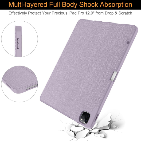 Soke iPad Pro 5/6.Nesil Klf (12.9 in)-Violet