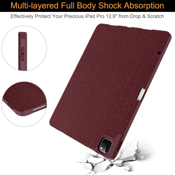 Soke iPad Pro 5/6.Nesil Klf (12.9 in)-Wine