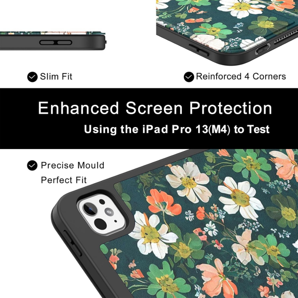 Soke Kalem Blmeli iPad Pro M4 Klf (13 in)-Floral 