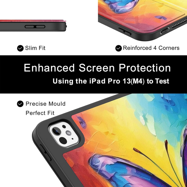 Soke Kalem Blmeli iPad Pro M4 Klf (13 in)-Butterfly