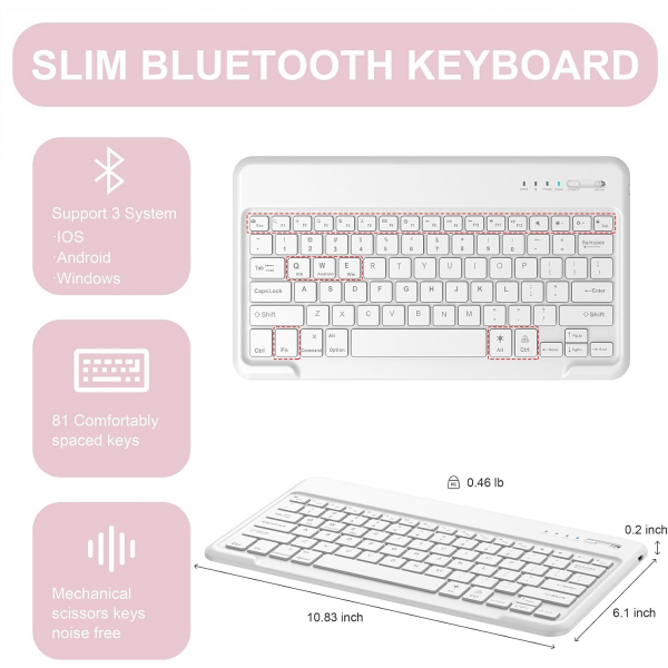 Soke Kalem Blmeli iPad Pro M4 Klavyeli Klf (13 in)-Pink