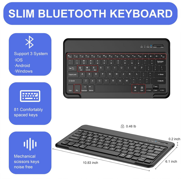 Soke Kalem Blmeli iPad Pro M4 Klavyeli Klf (13 in)-Black
