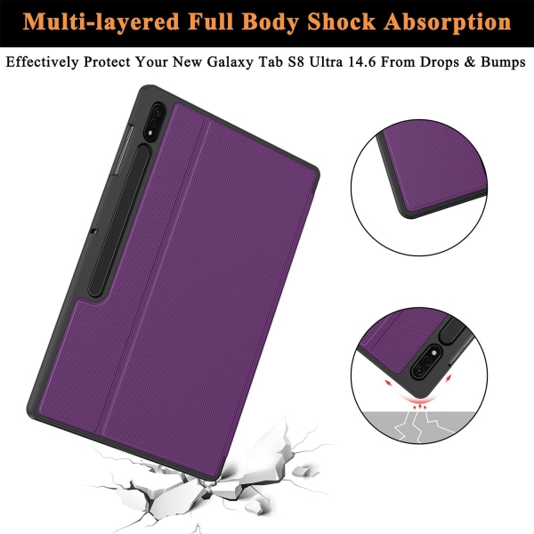 Soke Standl Galaxy Tab S8 Ultra Klf (14.6 in)-Dark Purple