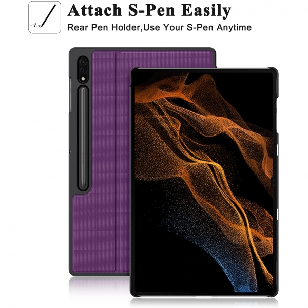 Soke Standl Galaxy Tab S8 Ultra Klf (14.6 in)-Dark Purple