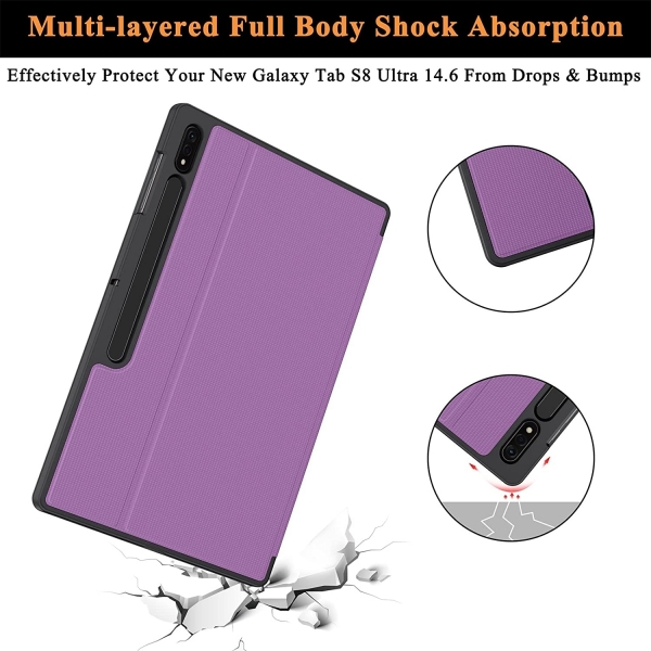 Soke Standl Galaxy Tab S8 Ultra Klf (14.6 in)-Violet