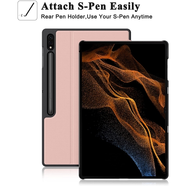 Soke Standl Galaxy Tab S8 Ultra Klf (14.6 in)-Pink
