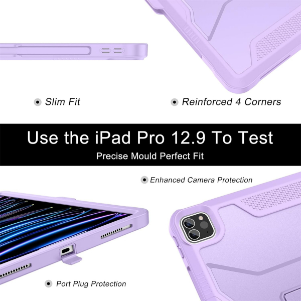 Soke Tam Korumal iPad Pro 6/5/4.Nesil Klf (12.9 in)-Violet
