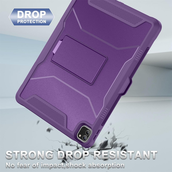 Soke Tam Korumal iPad Pro 6/5/4.Nesil Klf (12.9 in)-Dark Purple