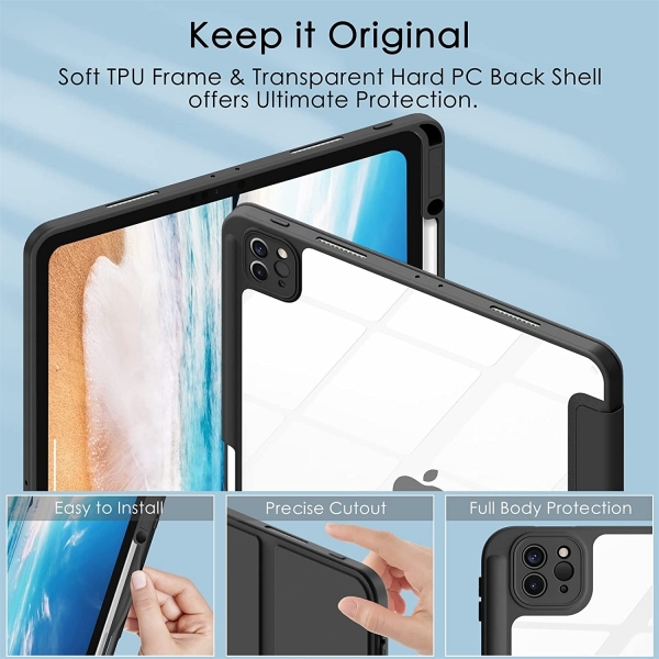 Soke Ultra Hybrid Serisi iPad Pro Klf (12.9 in)(6/5/4/3.Nesil)-Sky Blue