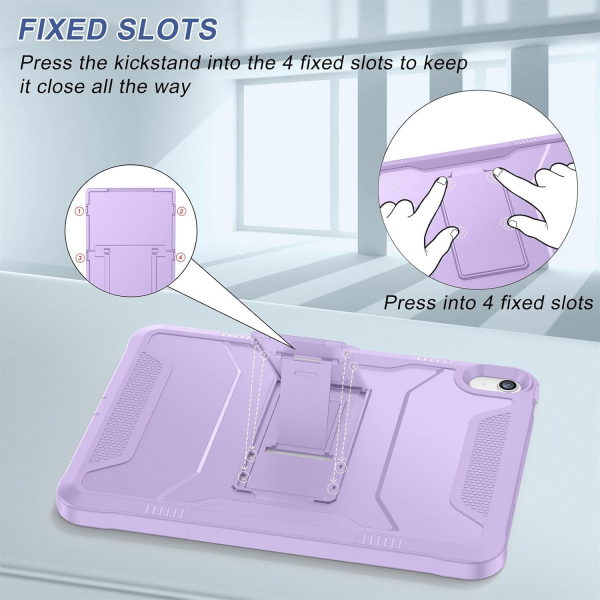 Soke iPad Air M2/M3 Tam Korumal Klf (11 in)-Violet