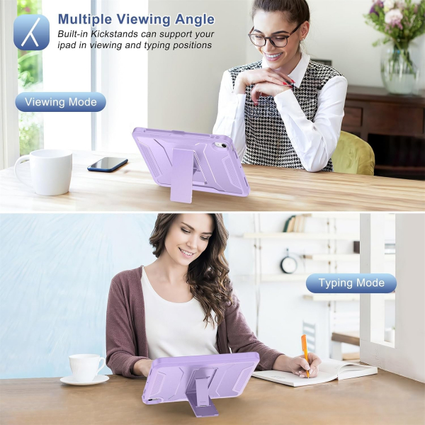 Soke iPad Air M2/M3 Tam Korumal Klf (11 in)-Violet