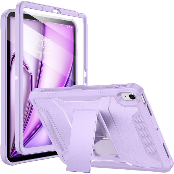 Soke iPad Air M2/M3 Tam Korumal Klf (11 in)-Violet