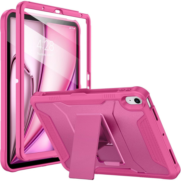 Soke iPad Air M2/M3 Tam Korumal Klf (11 in)-Hot Pink