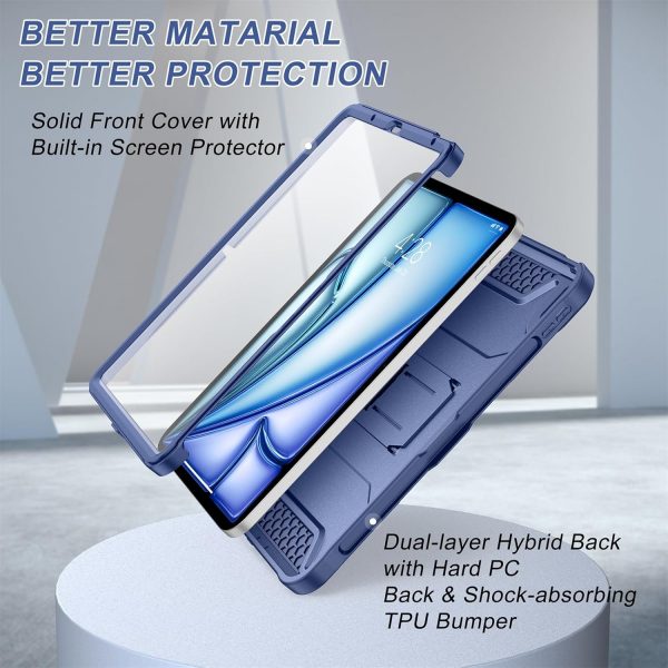 Soke iPad Air M2/M3 Tam Korumal Klf (11 in)-Navy