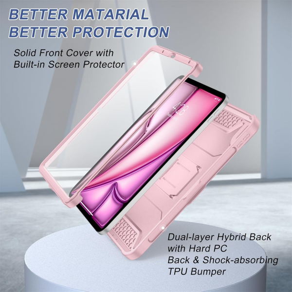 Soke iPad Air M2/M3 Tam Korumal Klf (11 in)-Pink