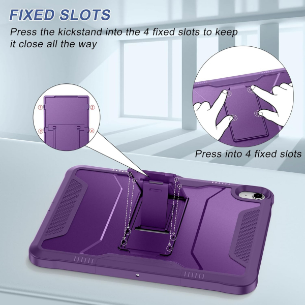 Soke iPad Air M2/M3 Tam Korumal Klf (11 in)-Purple