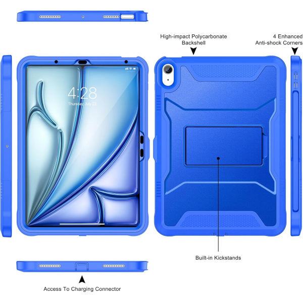 Soke iPad Air M2/M3 Tam Korumal Klf (11 in)-Abyss Blue