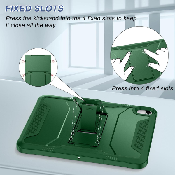 Soke iPad Air M2/M3 Tam Korumal Klf (11 in)-Alpine Green