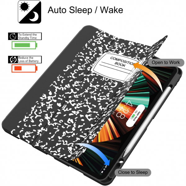Soke Kalem Blmeli iPad Air Klf (13 in)-Black