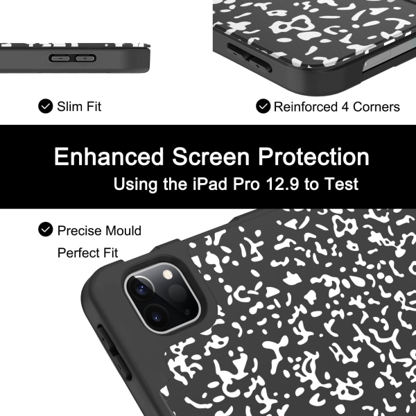 Soke Kalem Blmeli iPad Air Klf (13 in)-Black