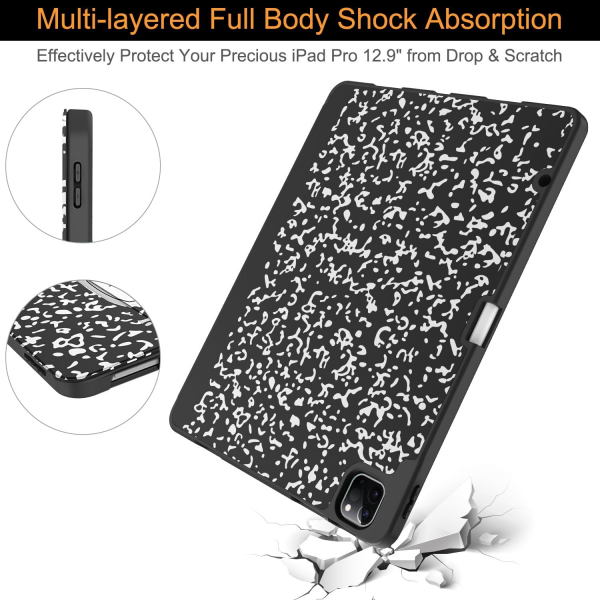 Soke Kalem Blmeli iPad Air Klf (13 in)-Black