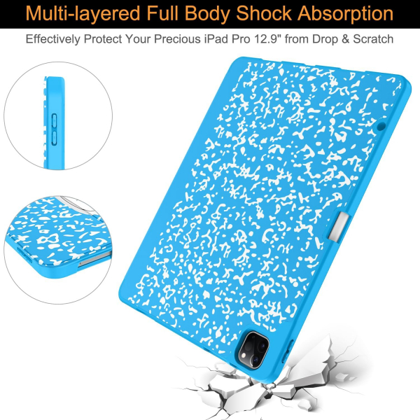 Soke Kalem Blmeli iPad Air Klf (13 in)-Blue