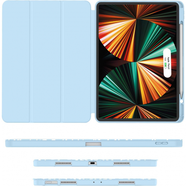 Soke Kalem Blmeli iPad Air Klf (13 in)-Ice Blue