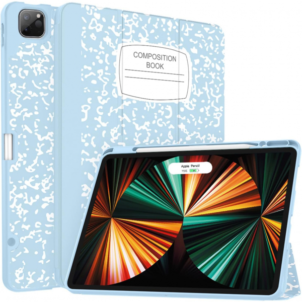 Soke Kalem Blmeli iPad Air Klf (13 in)-Ice Blue