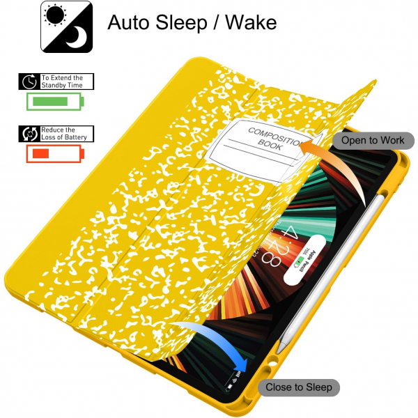 Soke Kalem Blmeli iPad Air Klf (13 in)-Lemon