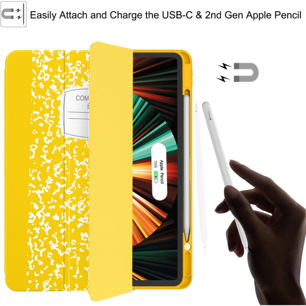 Soke Kalem Blmeli iPad Air Klf (13 in)-Lemon