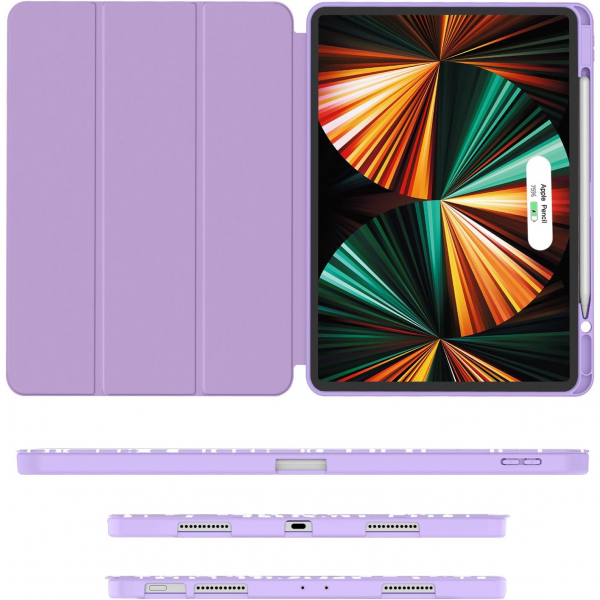 Soke Kalem Blmeli iPad Air Klf (13 in)-Lilac