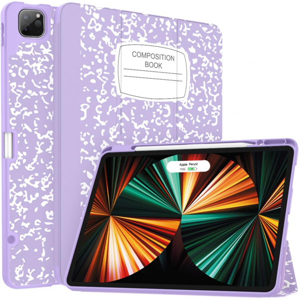 Soke Kalem Blmeli iPad Air Klf (13 in)-Lilac