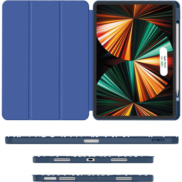 Soke Kalem Blmeli iPad Air Klf (13 in)-Navy