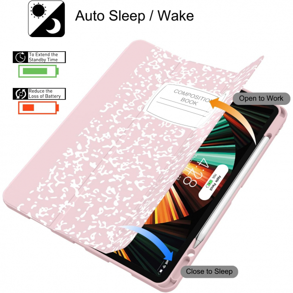 Soke Kalem Blmeli iPad Air Klf (13 in)-Pink