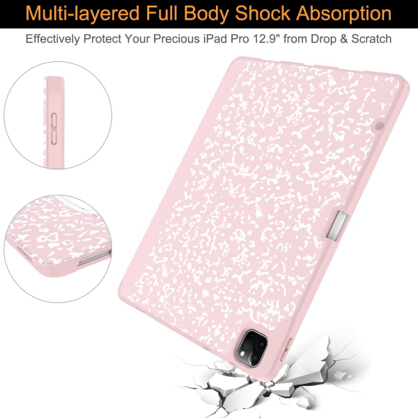 Soke Kalem Blmeli iPad Air Klf (13 in)-Pink