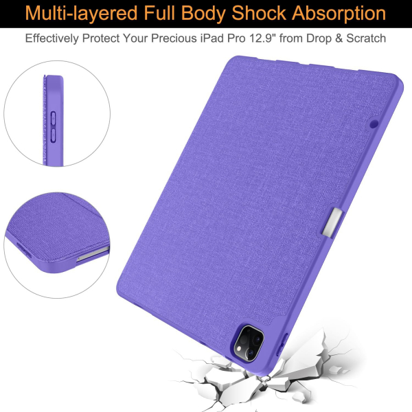 Soke iPad Pro 5/6.Nesil Klf (12.9 in)-Blue Purple