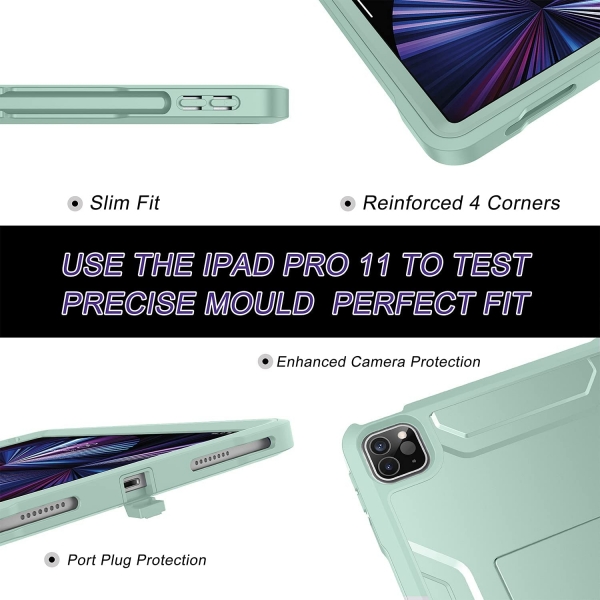 Soke iPad Pro Tam Korumal Standl Klf (11 in)(4.Nesil)-Mint Green