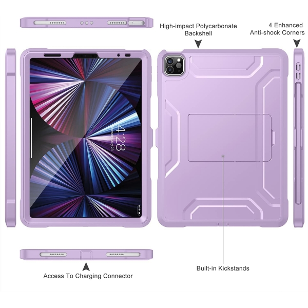 Soke iPad Pro Tam Korumal Standl Klf (11 in)(4.Nesil)-Violet