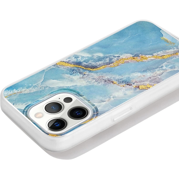 Sonix Apple iPhone 13 Pro Max MagSafe Uyumlu Klf (MIL-STD-810G)-Ice Blue Marble